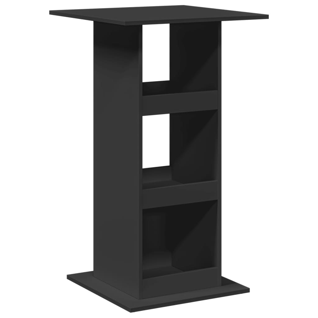Tavolo Bar con Portaoggetti Nero 60x60x102 cm in Multistrato