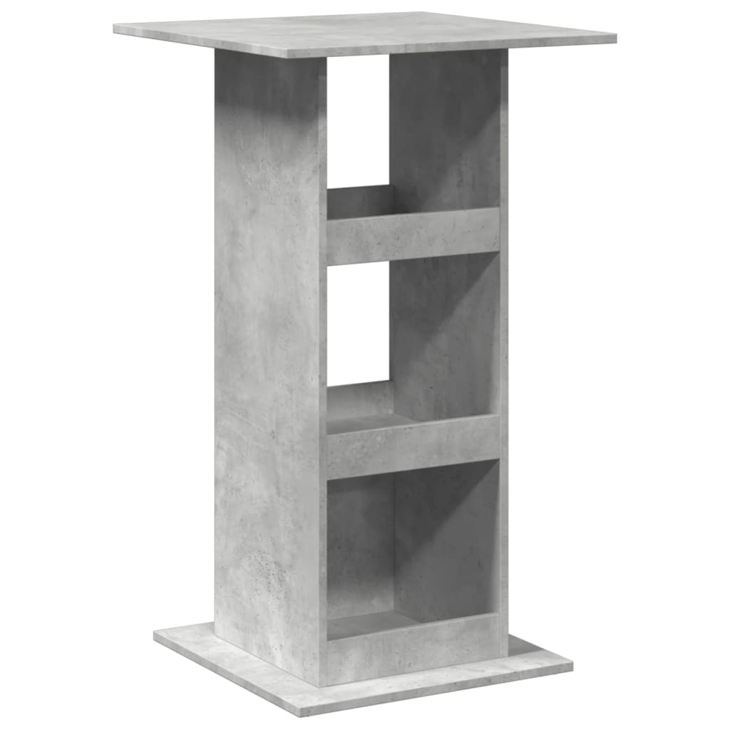 Tavolo Bar Portaoggetti Grigio Cemento 60x60x102 cm Multistrato