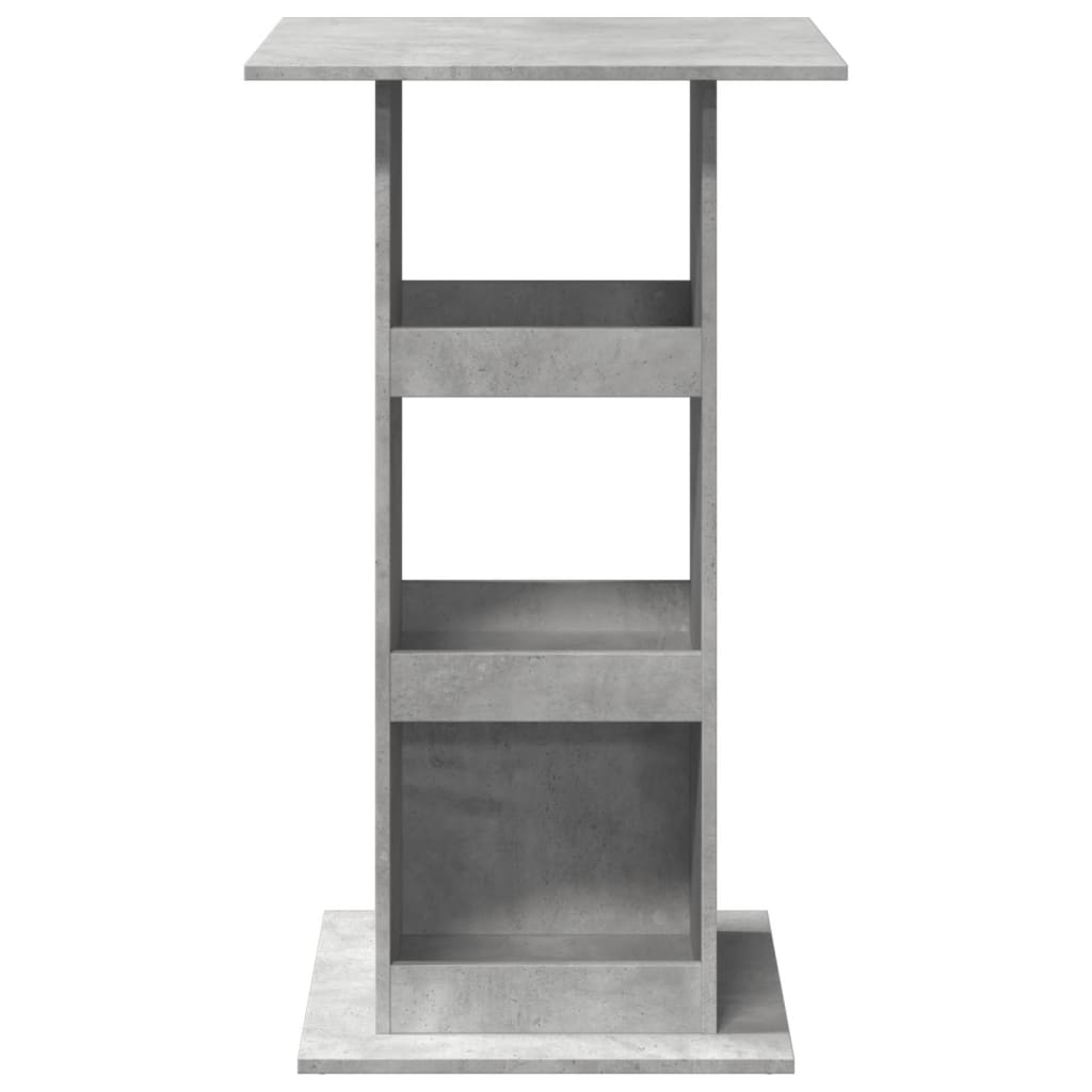 Tavolo Bar Portaoggetti Grigio Cemento 60x60x102 cm Multistrato