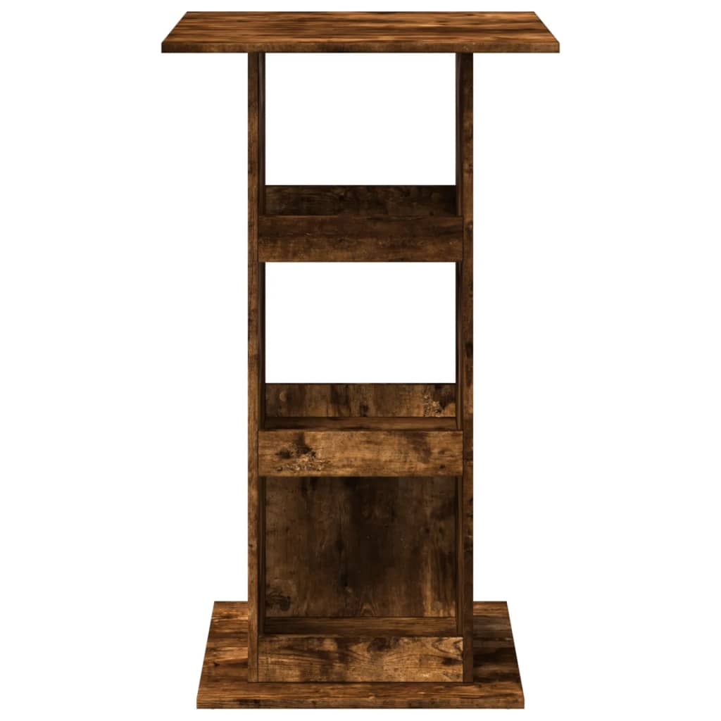 Tavolo Bar Portaoggetti Rovere Fumo 60x60x102 cm Multistrato