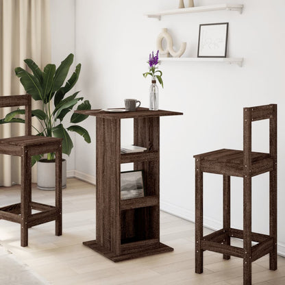Tavolo Bar Portaoggetti Rovere Marrone 60x60x102 cm Multistrato