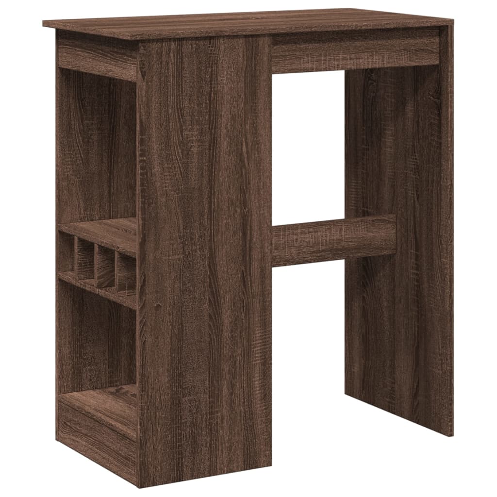 Tavolo Bar con Rastrelliera Marrone 90x47,5x103,5cm Multistrato