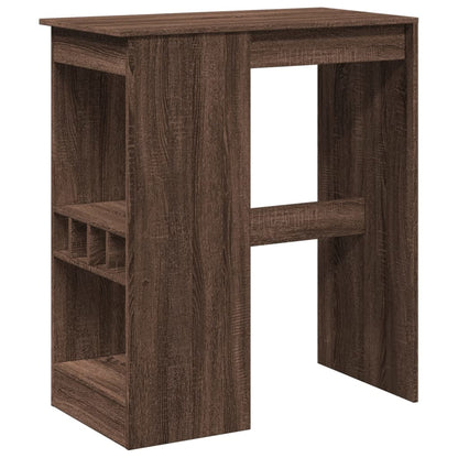 Tavolo Bar con Rastrelliera Marrone 90x47,5x103,5cm Multistrato