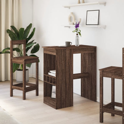Tavolo Bar con Rastrelliera Marrone 90x47,5x103,5cm Multistrato