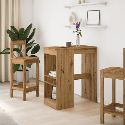 Tavolo Bar con Rastrelliera Rovere 90x47,5x103,5 cm Multistrato
