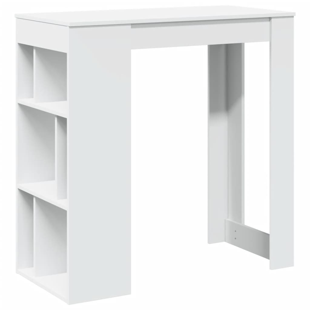 Tavolo Bar con Rastrelliera Bianco 102x50x103,5 cm Multistrato