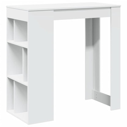 Tavolo Bar con Rastrelliera Bianco 102x50x103,5 cm Multistrato