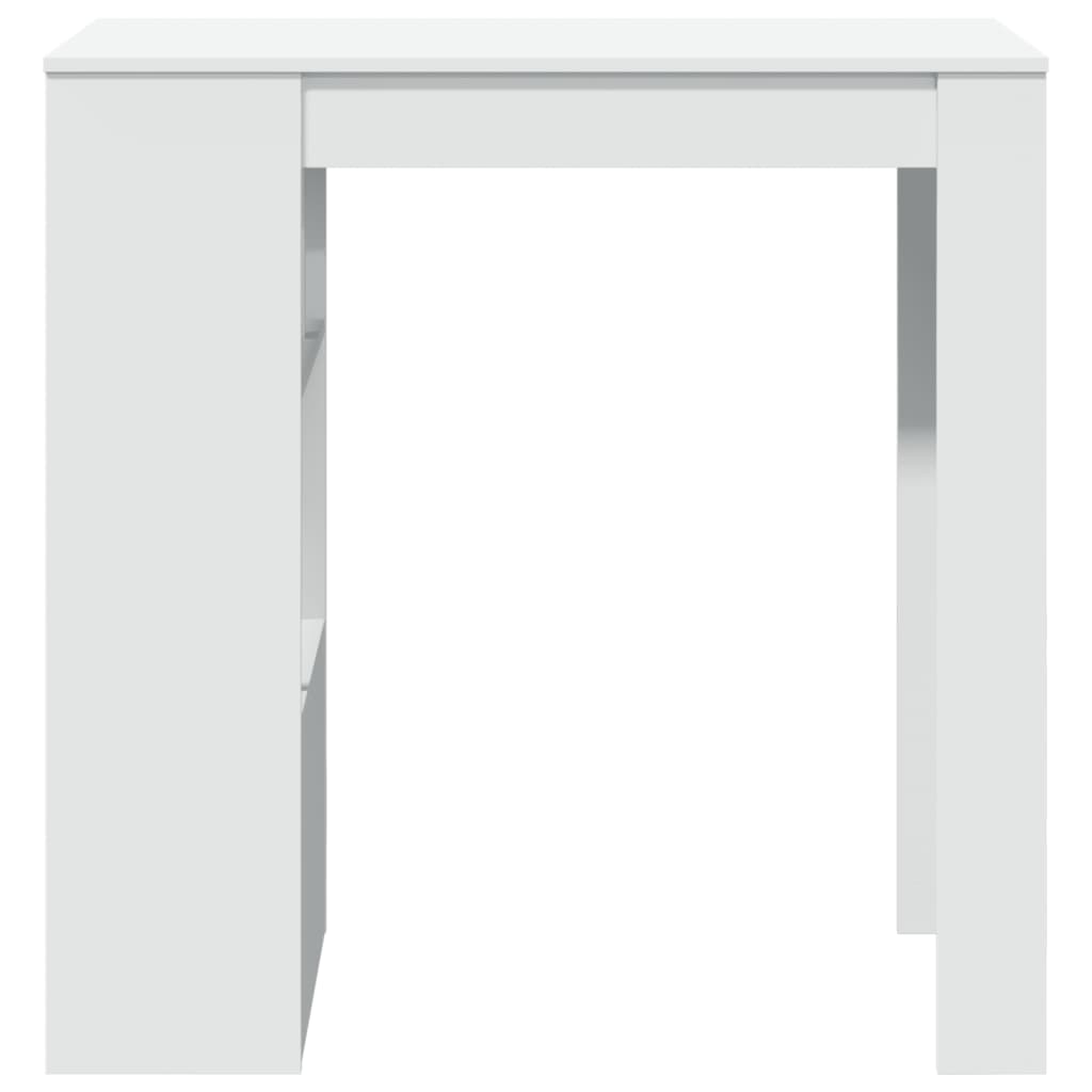 Tavolo Bar con Rastrelliera Bianco 102x50x103,5 cm Multistrato