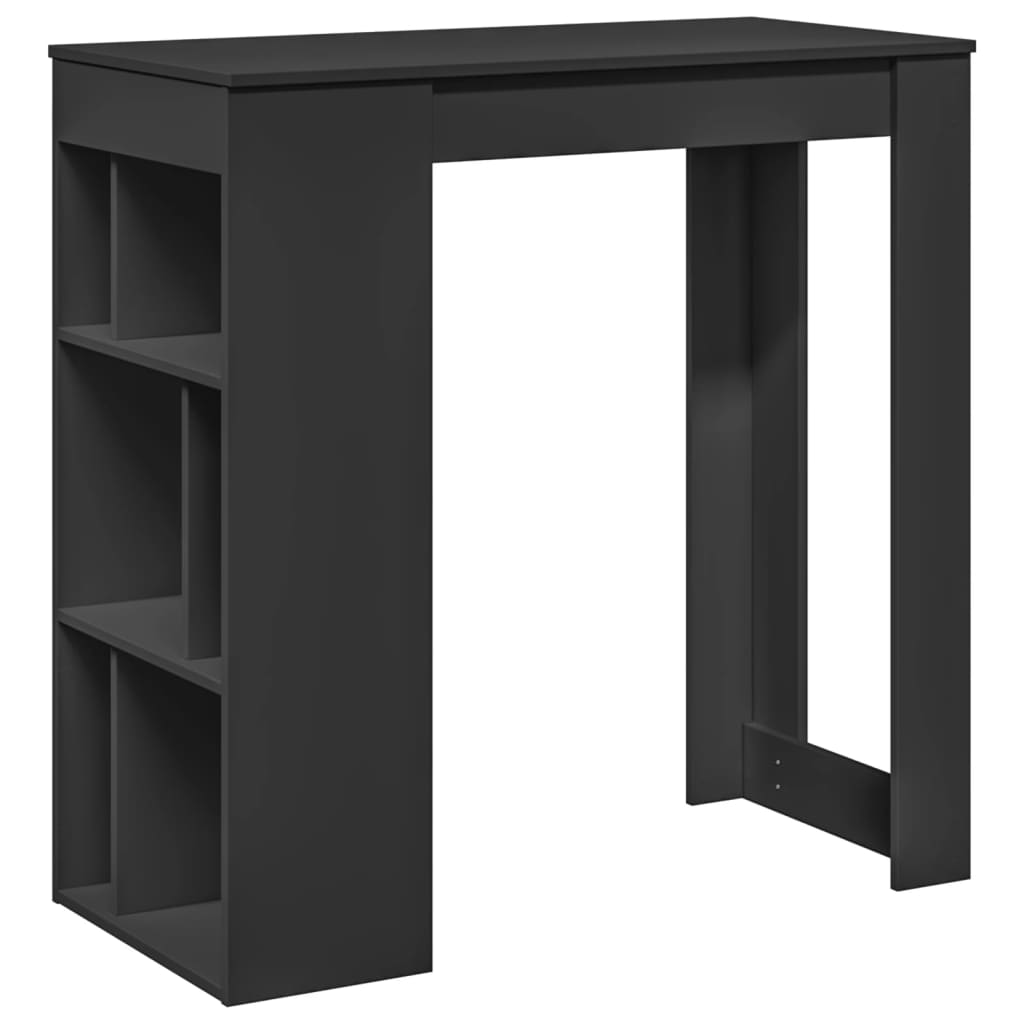 Tavolo Bar con Rastrelliera Nero 102x50x103,5 cm Multistrato