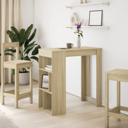 Tavolo Bar con Rastrelliera Sonoma 102x50x103,5 cm Multistrato