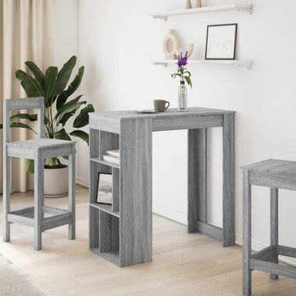 Tavolo Bar con Rastrelliera Grigio 102x50x103,5 cm Multistrato