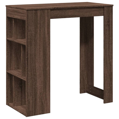 Tavolo Bar con Rastrelliera Marrone 102x50x103,5 cm Multistrato
