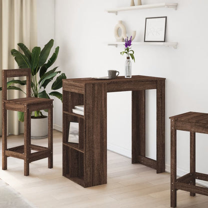 Tavolo Bar con Rastrelliera Marrone 102x50x103,5 cm Multistrato