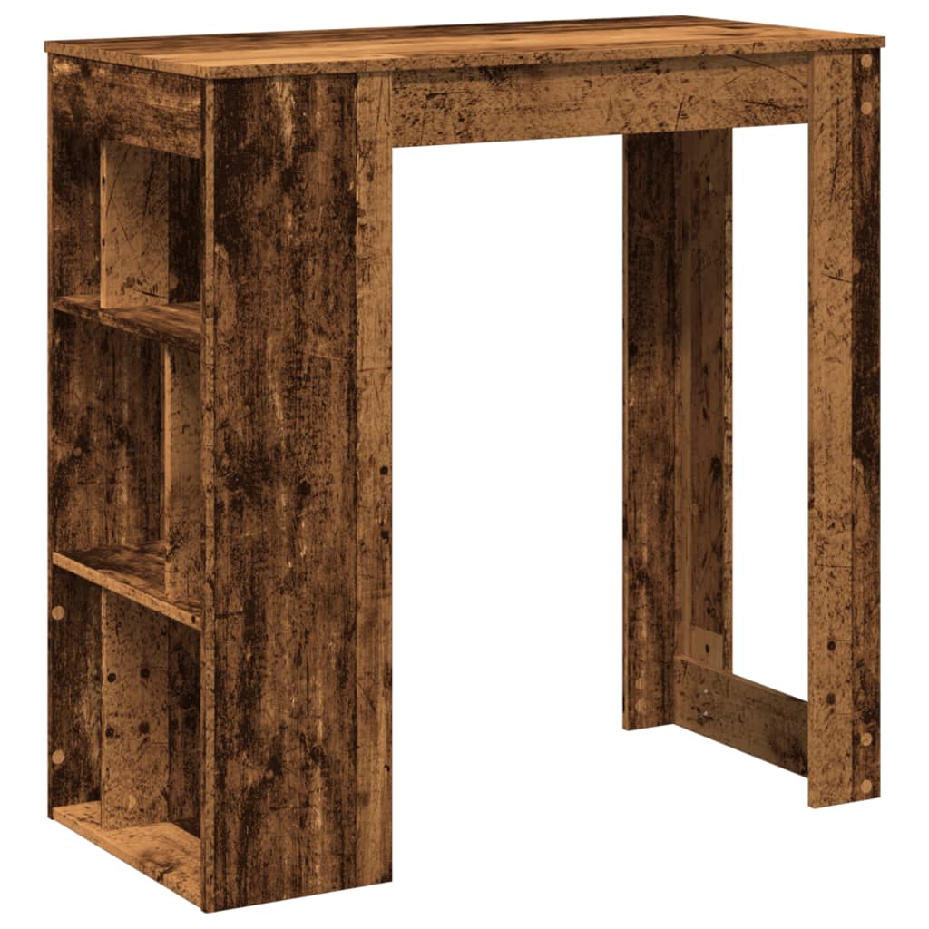 Tavolo Bar con Rastrelliera Antico 102x50x103,5 cm Multistrato