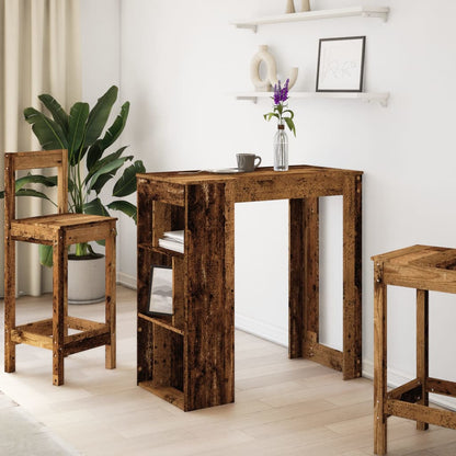 Tavolo Bar con Rastrelliera Antico 102x50x103,5 cm Multistrato