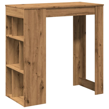 Tavolo Bar con Rastrelliera Rovere 102x50x103,5 cm Multistrato