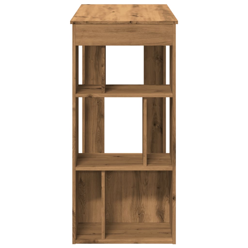 Tavolo Bar con Rastrelliera Rovere 102x50x103,5 cm Multistrato