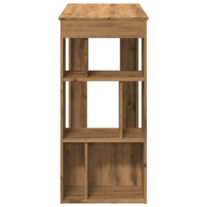 Tavolo Bar con Rastrelliera Rovere 102x50x103,5 cm Multistrato