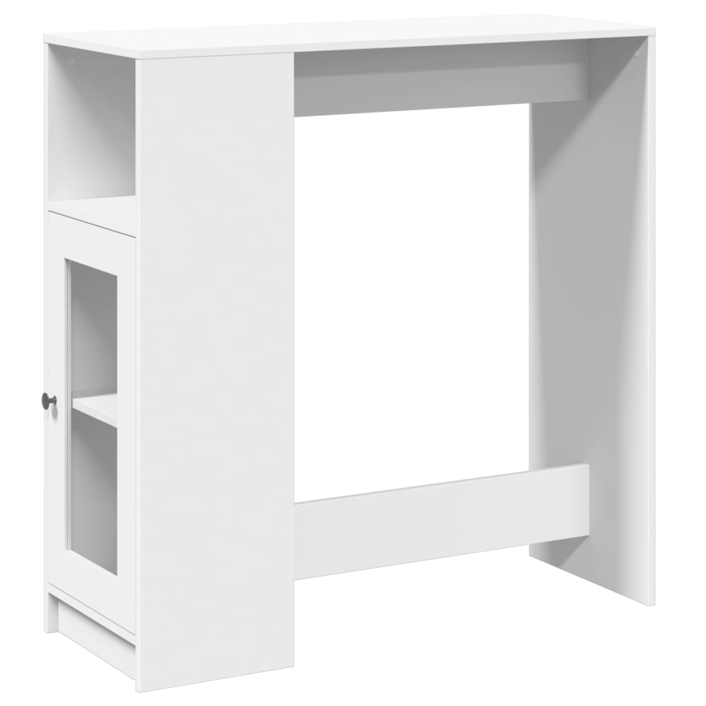 Tavolo Bar con Rastrelliera Bianco 101x40x103,5 cm Multistrato
