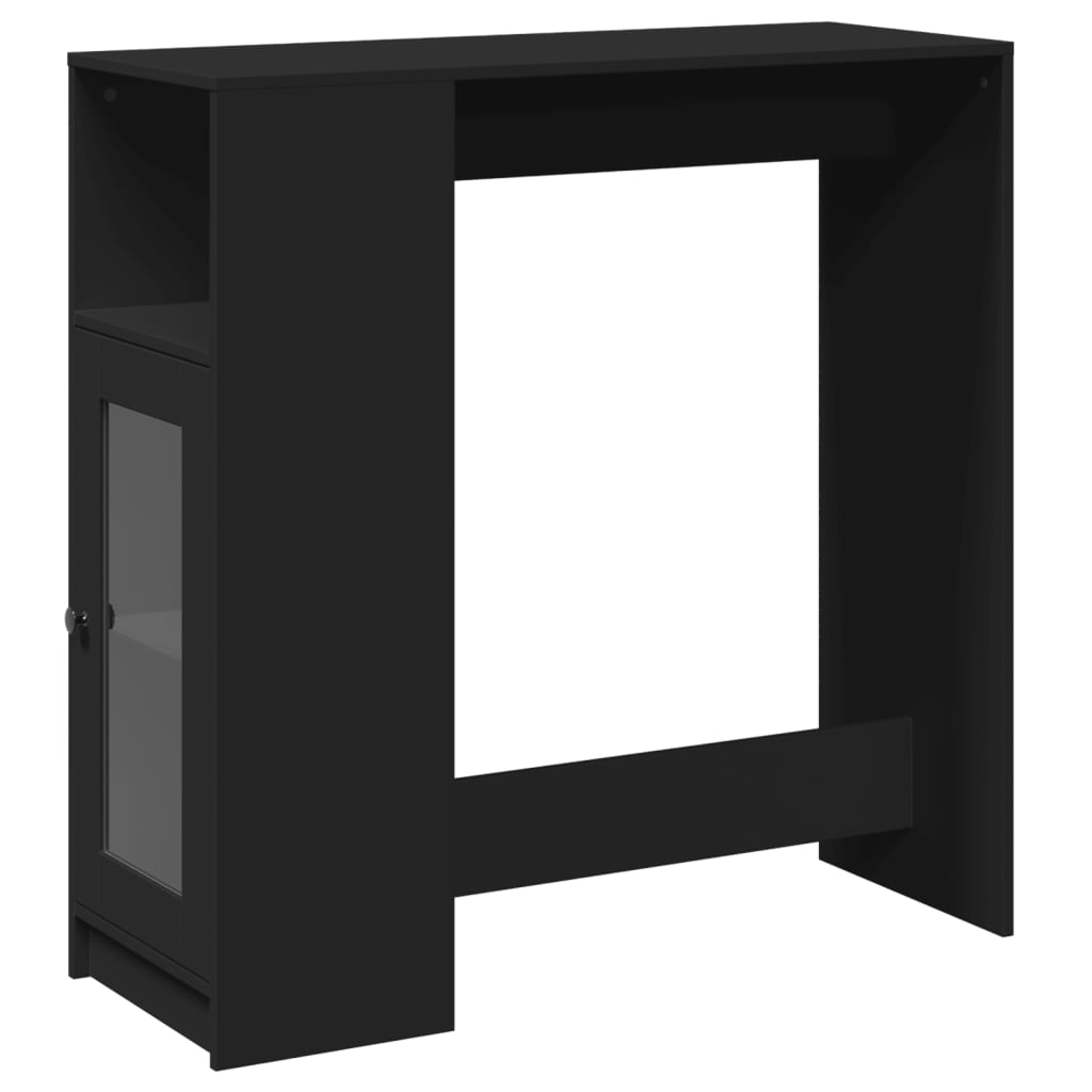 Tavolo Bar con Rastrelliera Nero 101x40x103,5 cm Multistrato