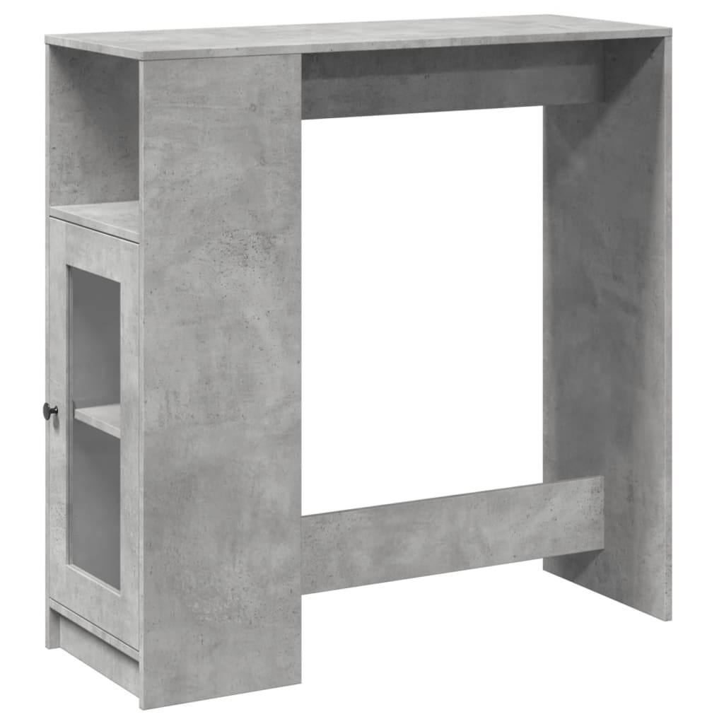 Tavolo Bar con Rastrelliera Grigio 101x40x103,5 cm Multistrato
