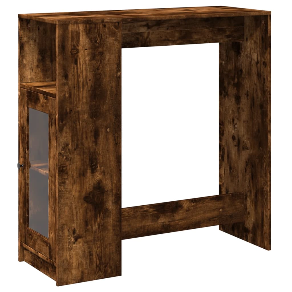 Tavolo Bar con Rastrelliera Rovere 101x40x103,5 cm Multistrato