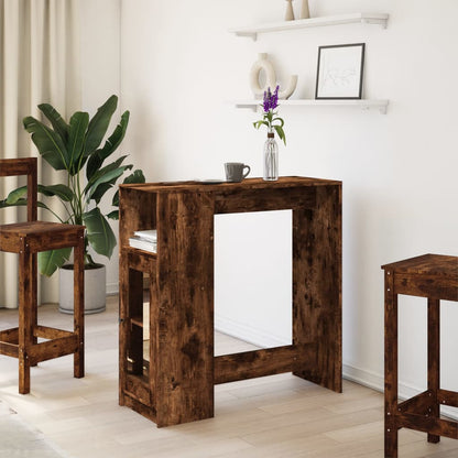 Tavolo Bar con Rastrelliera Rovere 101x40x103,5 cm Multistrato
