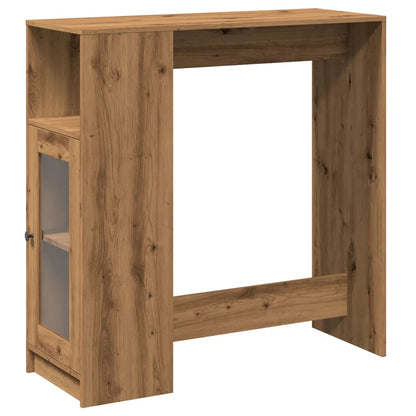 Tavolo Bar con Rastrelliera Rovere 101x40x103,5 cm Multistrato