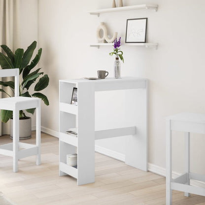 Tavolo Bar con Rastrelliera Bianco 90x40x103,5 cm Multistrato