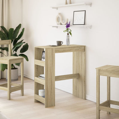 Tavolo Bar con Rastrelliera Sonoma 90x40x103,5 cm Multistrato
