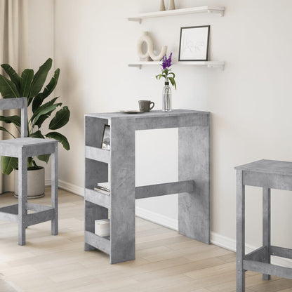 Tavolo Bar con Rastrelliera Grigio 90x40x103,5 cm Multistrato