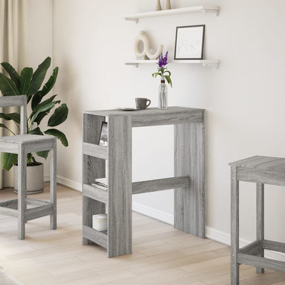 Tavolo Bar con Rastrelliera Grigio 90x40x103,5 cm Multistrato