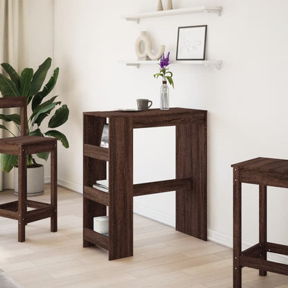 Tavolo Bar con Rastrelliera Marrone 90x40x103,5 cm Multistrato