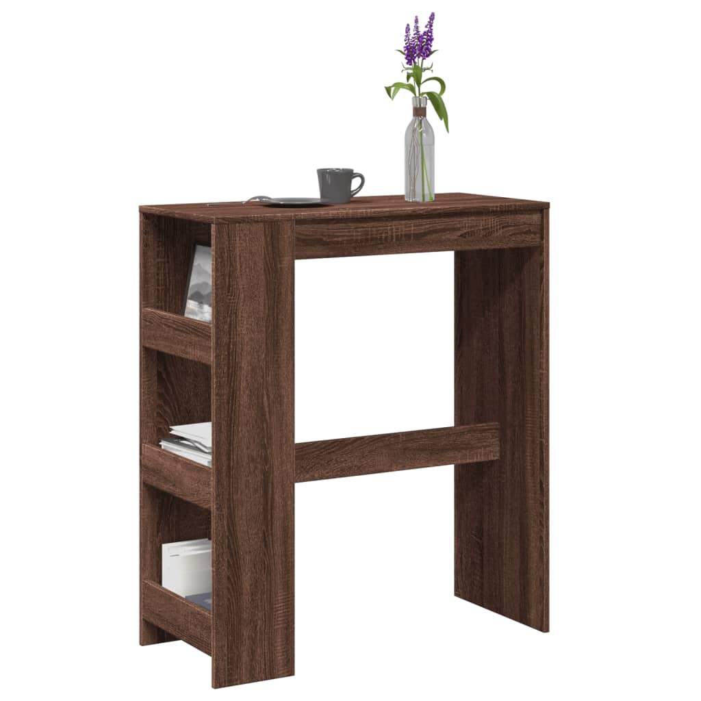 Tavolo Bar con Rastrelliera Marrone 90x40x103,5 cm Multistrato