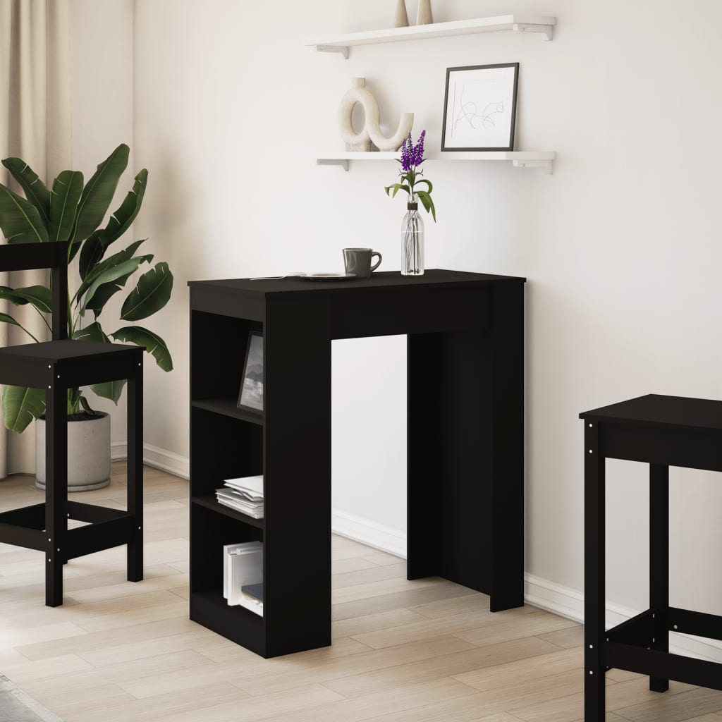 Tavolo Bar con Rastrelliera Nero 95x47x103,5 cm Multistrato