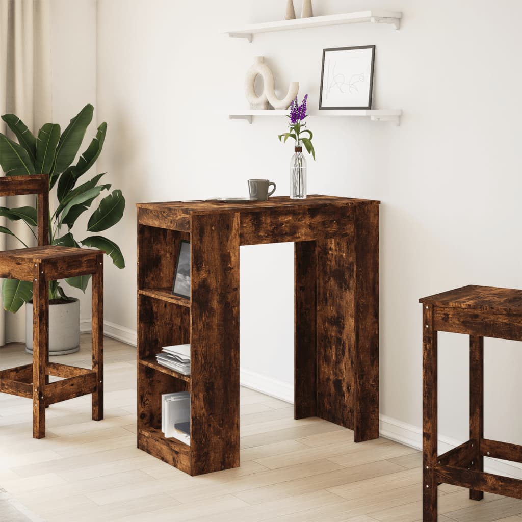 Tavolo Bar con Rastrelliera Rovere 95x47x103,5 cm Multistrato