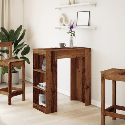 Tavolo Bar con Rastrelliera Antico 95x47x103,5 cm Multistrato
