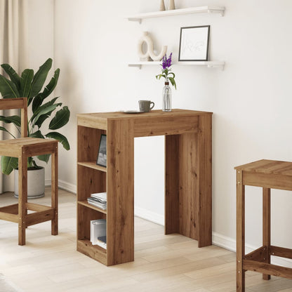 Tavolo Bar con Rastrelliera Rovere 95x47x103,5 cm Multistrato