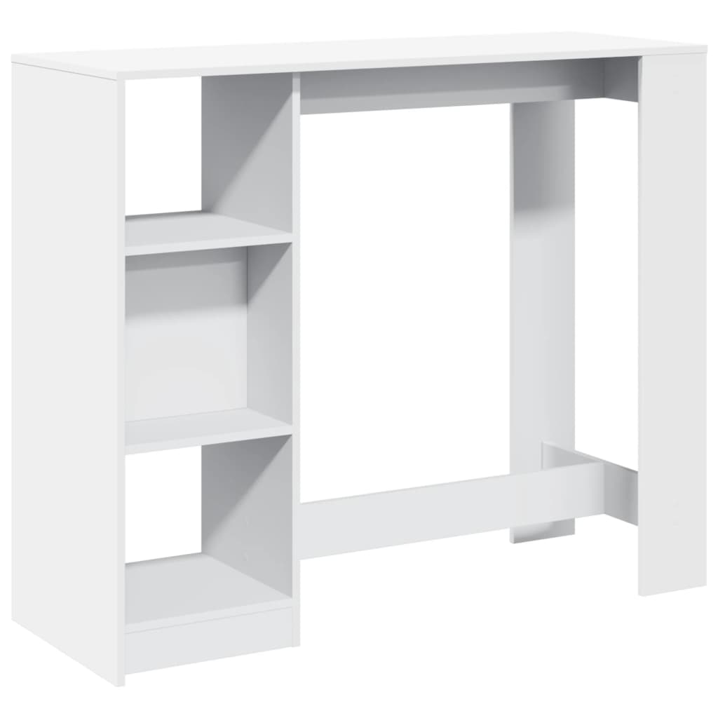 Tavolo Bar con Ripiano Bianco 124x46x103,5 cm in Truciolato