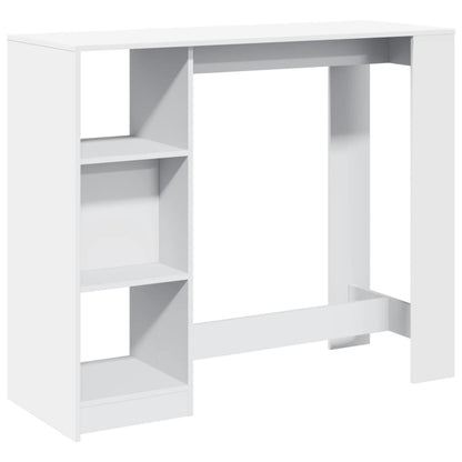 Tavolo Bar con Ripiano Bianco 124x46x103,5 cm in Truciolato