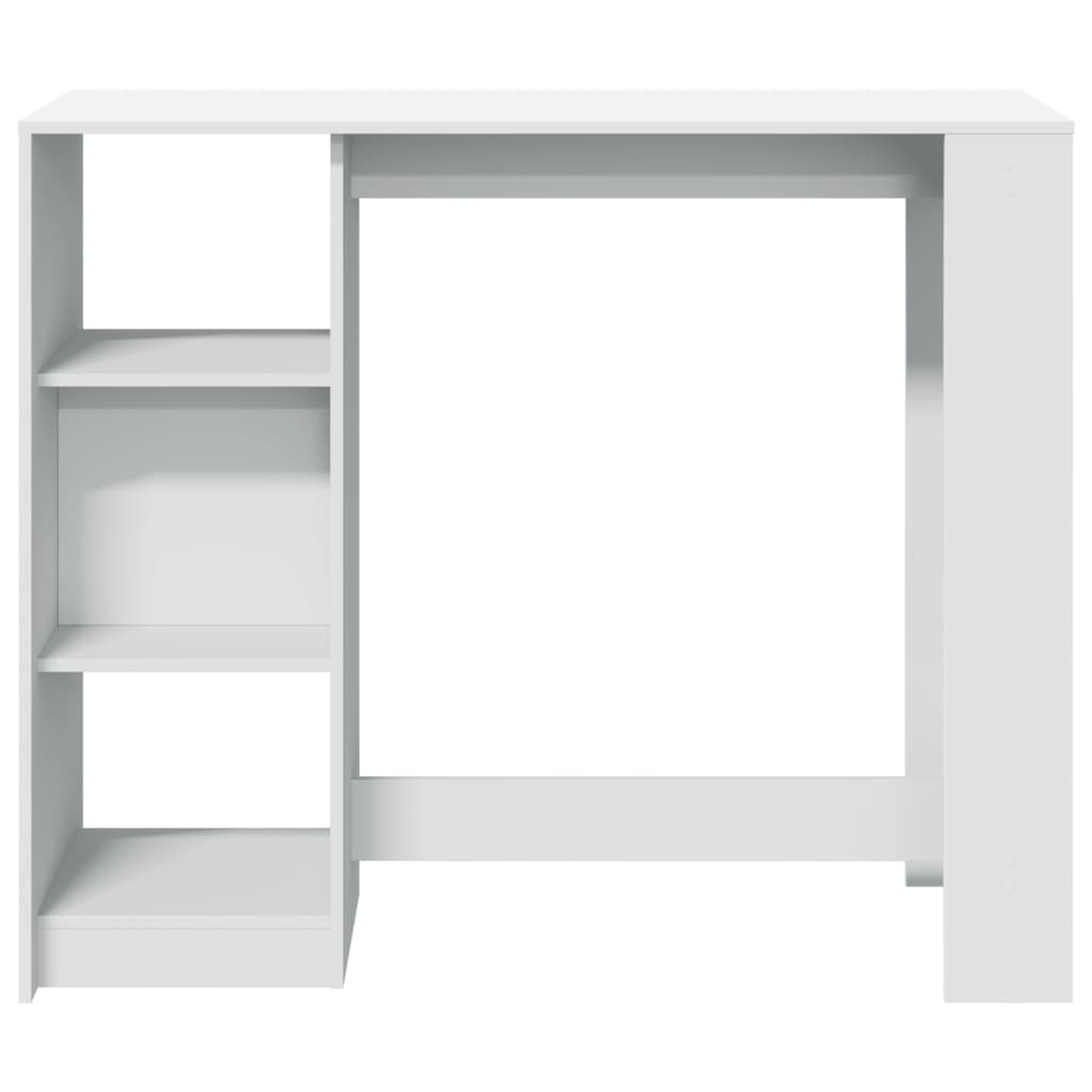 Tavolo Bar con Ripiano Bianco 124x46x103,5 cm in Truciolato