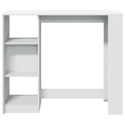 Tavolo Bar con Ripiano Bianco 124x46x103,5 cm in Truciolato