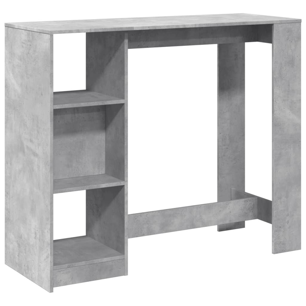 Tavolo Bar Ripiano Grigio Cemento 124x46x103,5 cm Multistrato