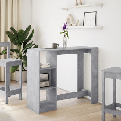 Tavolo Bar Ripiano Grigio Cemento 124x46x103,5 cm Multistrato