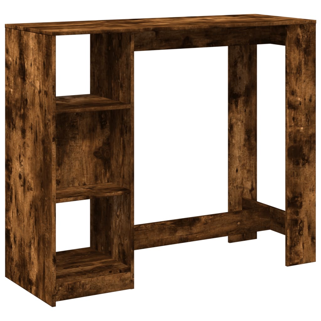 Tavolo Bar con Ripiano Rovere Fumo 124x46x103,5 cm Multistrato