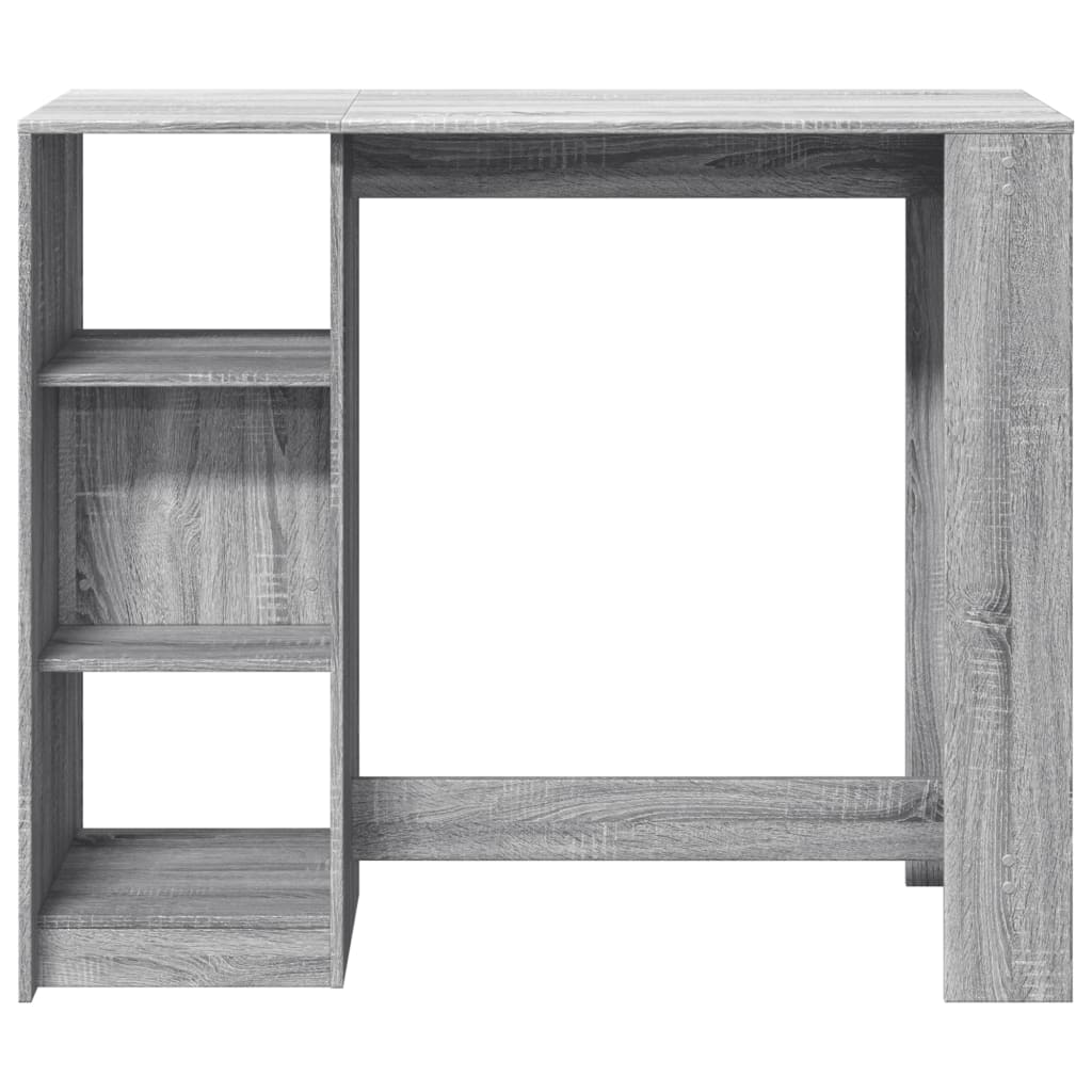 Tavolo Bar con Ripiano Grigio Sonoma 124x46x103,5cm Multistrato
