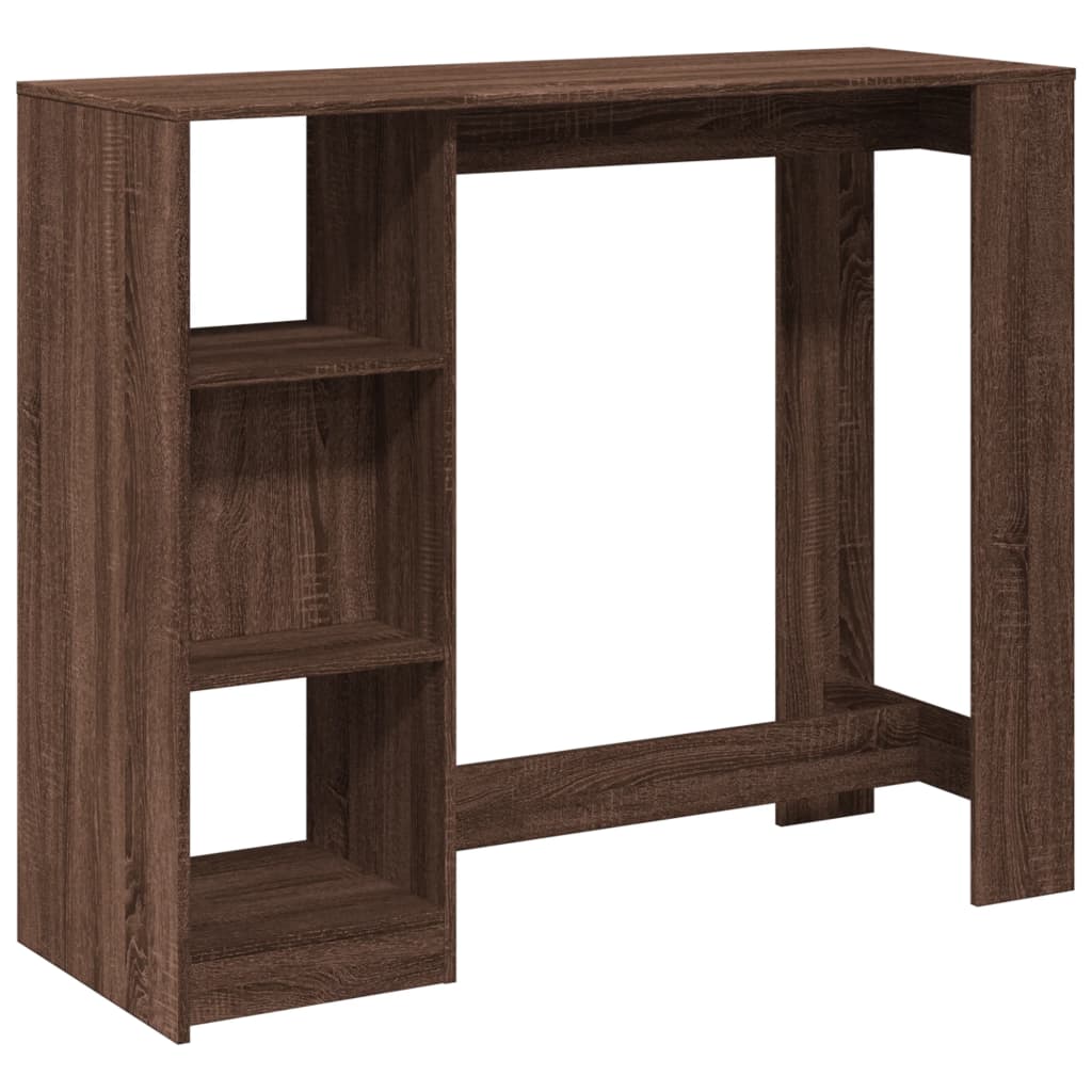 Tavolo Bar Ripiano Rovere Marrone 124x46x103,5 cm Multistrato
