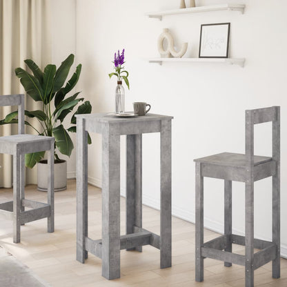 Tavolo da Bar Grigio Cemento 51x50x103,5cm in Legno Multistrato
