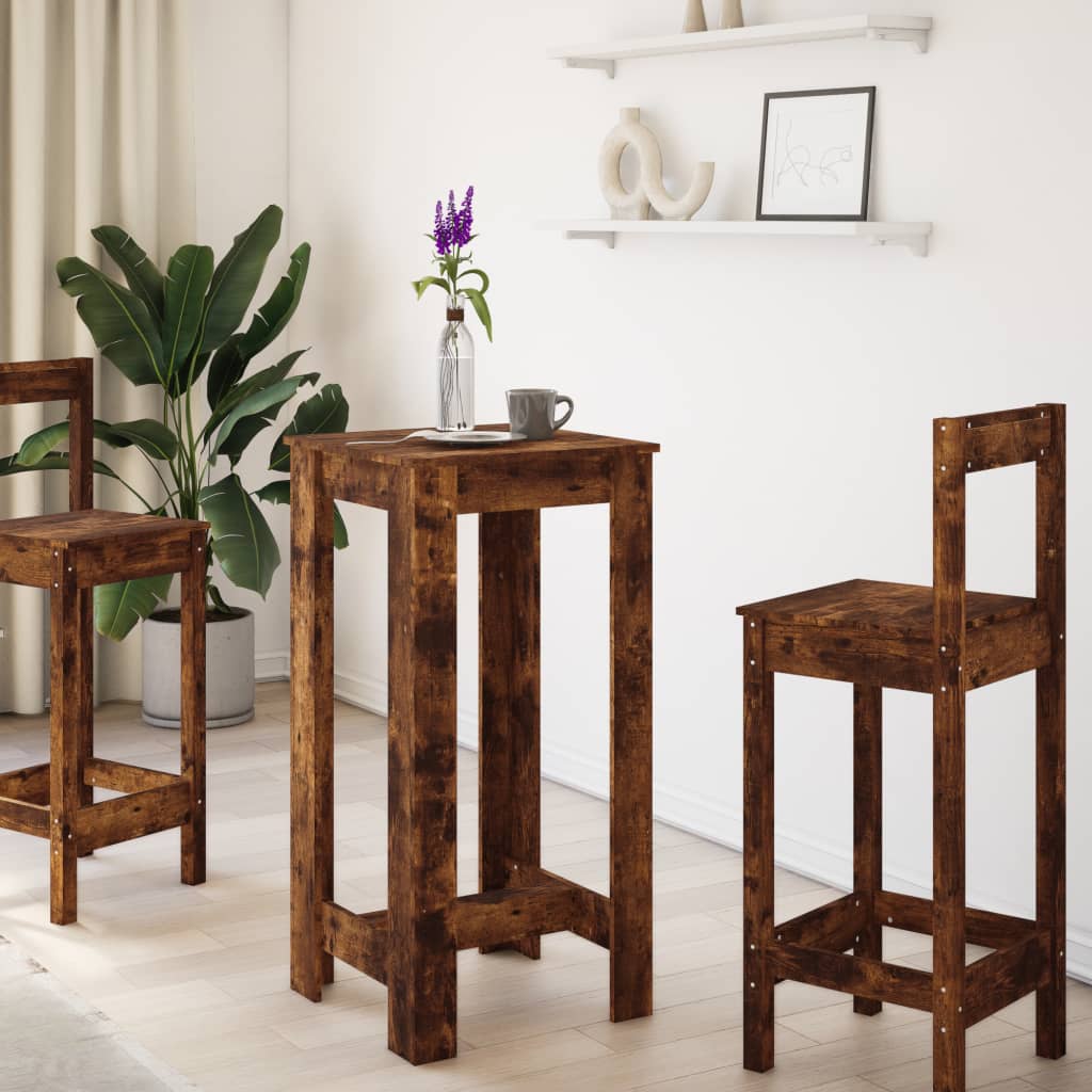 Tavolo da Bar Rovere Fumo 51x50x103,5 cm in Legno Multistrato