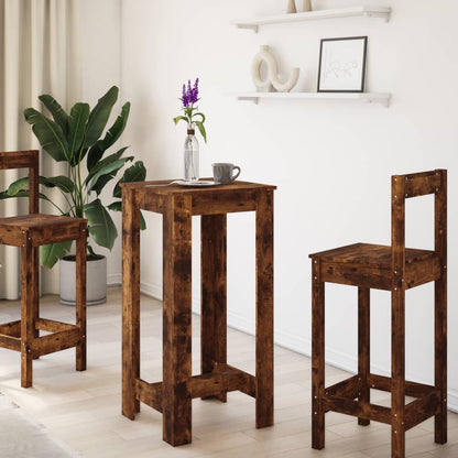 Tavolo da Bar Rovere Fumo 51x50x103,5 cm in Legno Multistrato